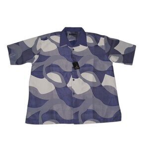 Montique‎ Men's 3XL Shirt New With Tags Purple Button Up Short Sleeve